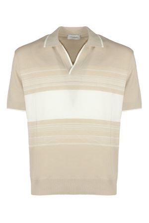Beige cotton knit polo shirt PAOLO PECORA | A019F1000001